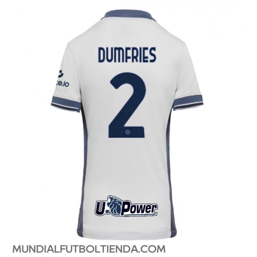 Camiseta Inter Milan Denzel Dumfries #2 Segunda Equipación Replica 2024-25 para mujer mangas cortas